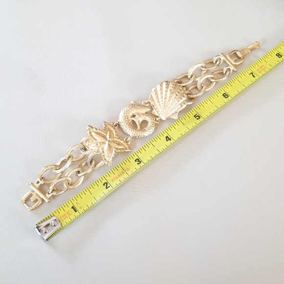 Vintage Diane Von Furstenberg Runway Couture Gold Tone Nautical Bracelet - Picture 13 of 16